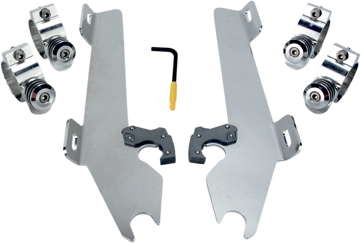 MEMPHIS SHADES Batwing Trigger Lock Mounting Kit - Stateline/Sabre - Polished MEK1945