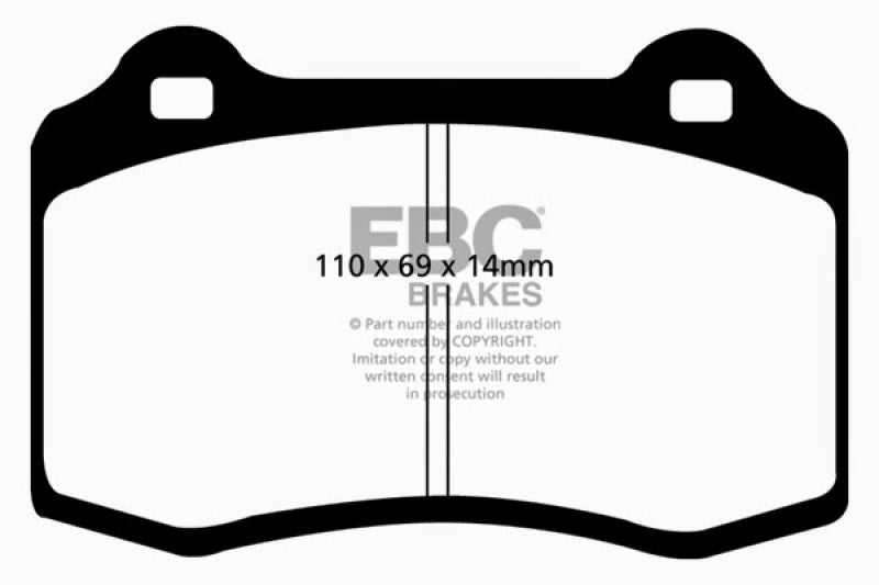 EBC 96-00 Lotus Esprit Turbo 2.0 Turbo GT3 Redstuff Front Brake Pads DP31140C