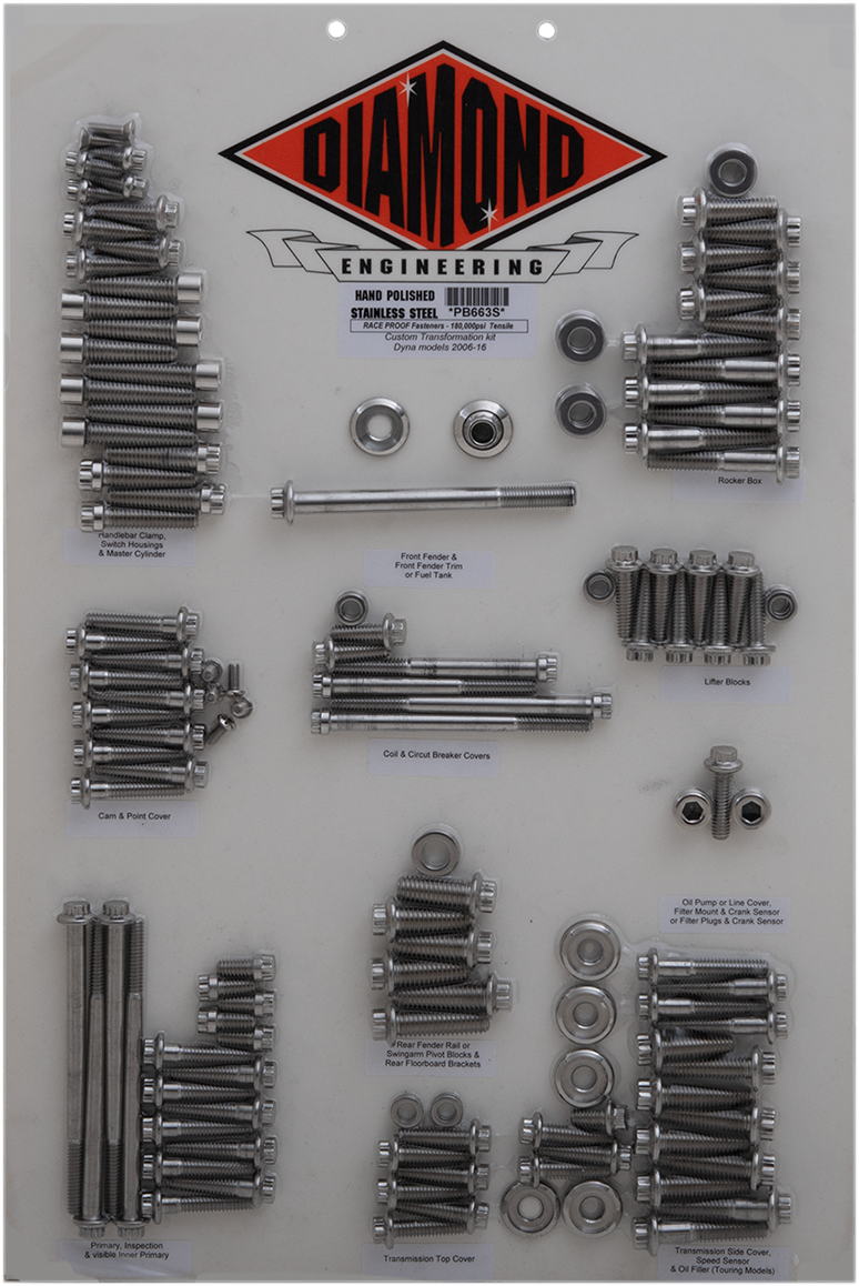 DIAMOND ENGINEERING Bolt Kit - Transformation - 12-Point - Dyna PB663S