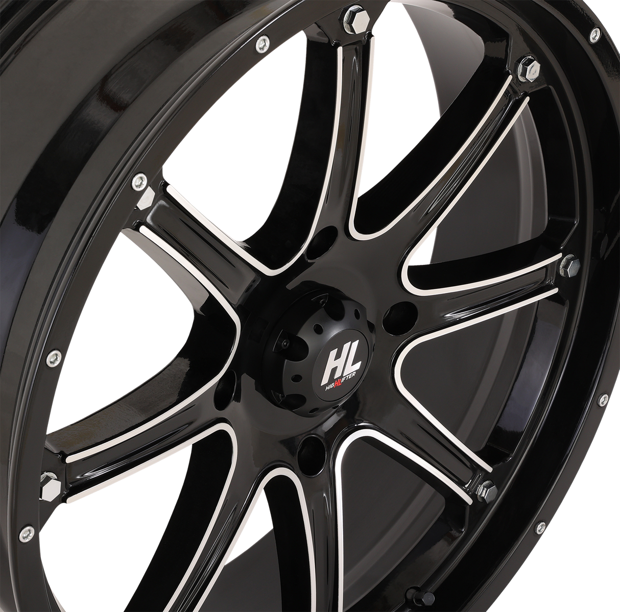 HIGH LIFTER Wheel - HL4 - Front/Rear - Gloss Black w/Machined - 20x6.5 - 4/137 - 4+2.5 (+10 mm) 20HL04-1137