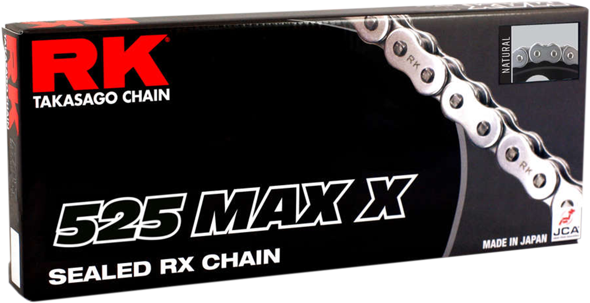 RK 525 Max X - Chain - 120 Links - Black & Chrome 525MAXX-120-BC