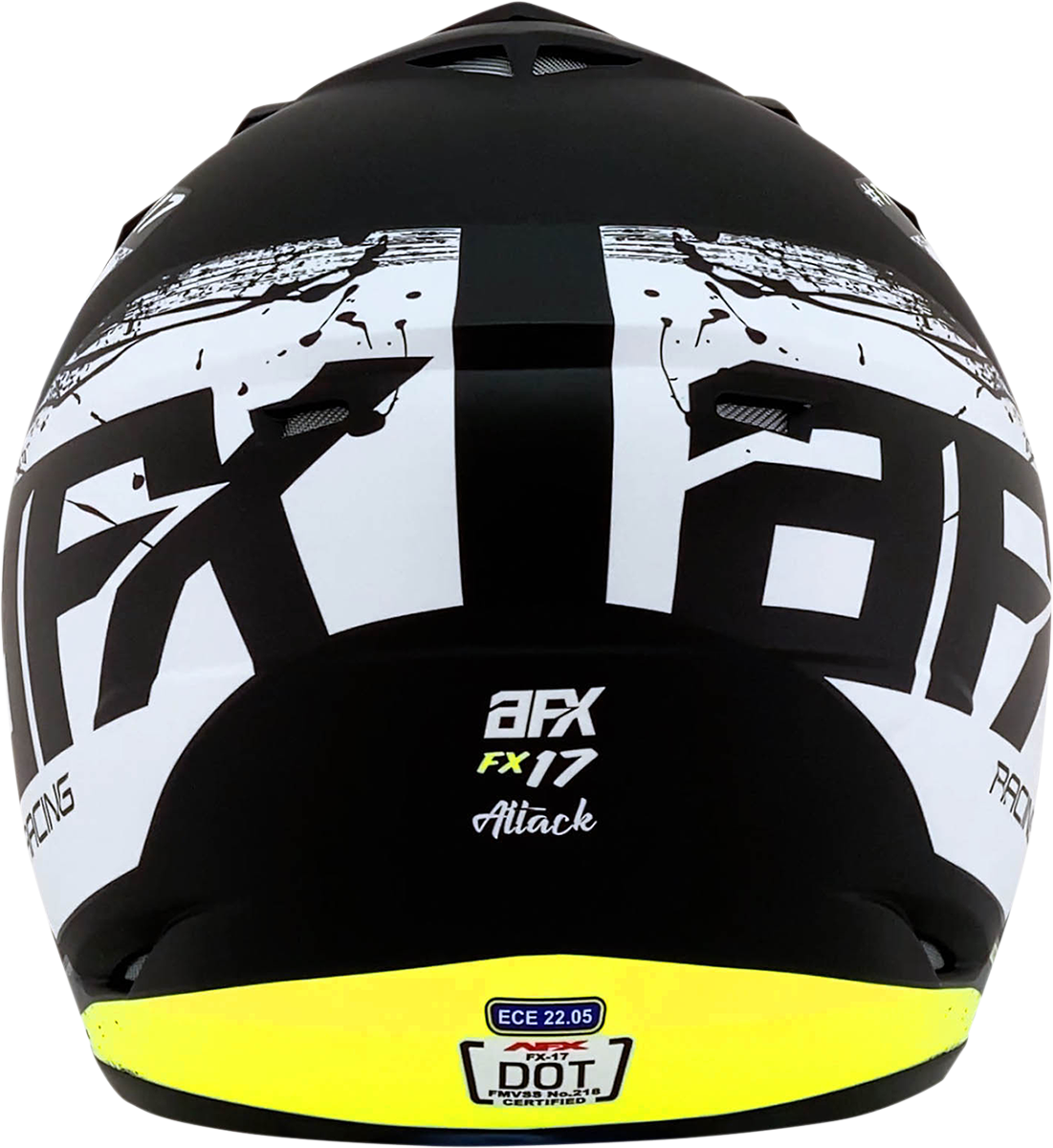 AFX FX-17 Helmet - Attack - Matte Black/Hi-Vis Yellow - Medium 0110-7174