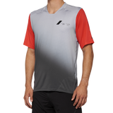 100% Celium Jersey - Short-Sleeve - Gray/Racer Red - Large 40011-00012