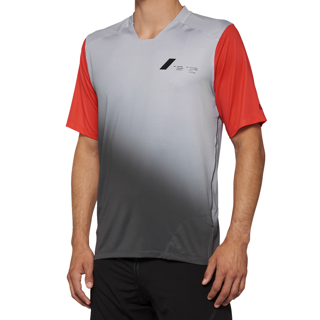 100% Celium Jersey - Short-Sleeve - Gray/Racer Red - XL 40011-00013