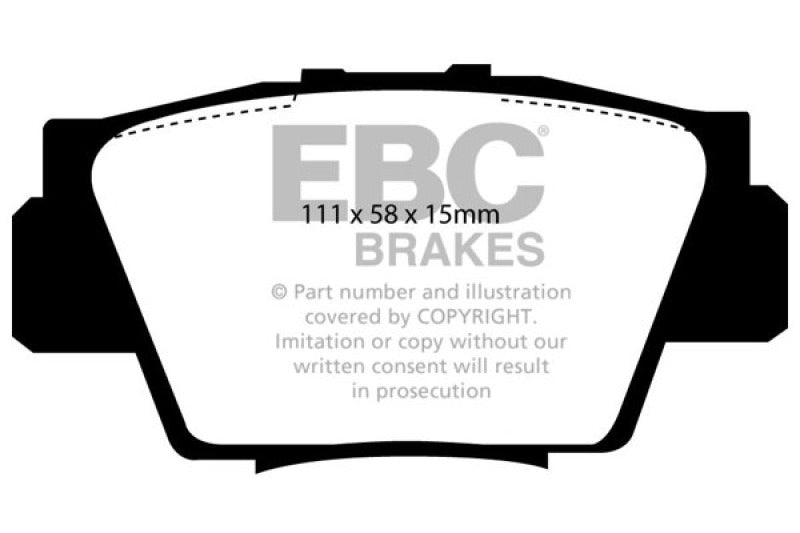 EBC 91-96 Acura NSX 3.0 Yellowstuff Rear Brake Pads DP4873R