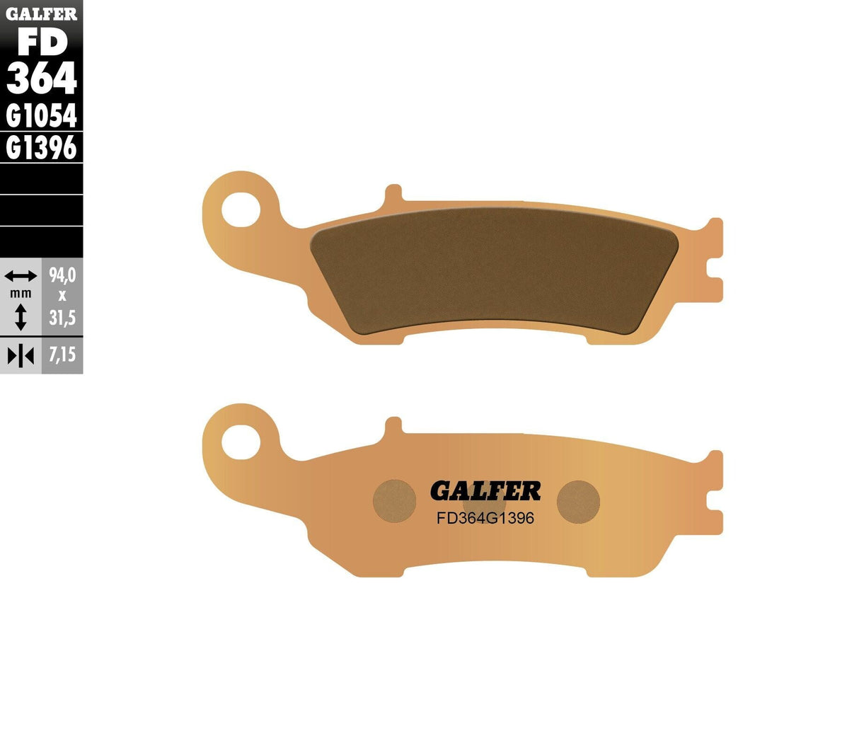 GALFER Brake Pads Sintered Fd364g1396 FD364G1396