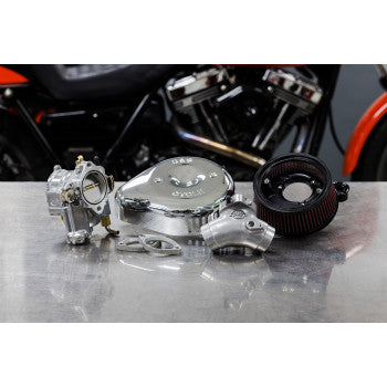 S&S CYCLE Carburetor G and Stealth Air Kit - Chrome - Big Twin '99-'05 110-0150