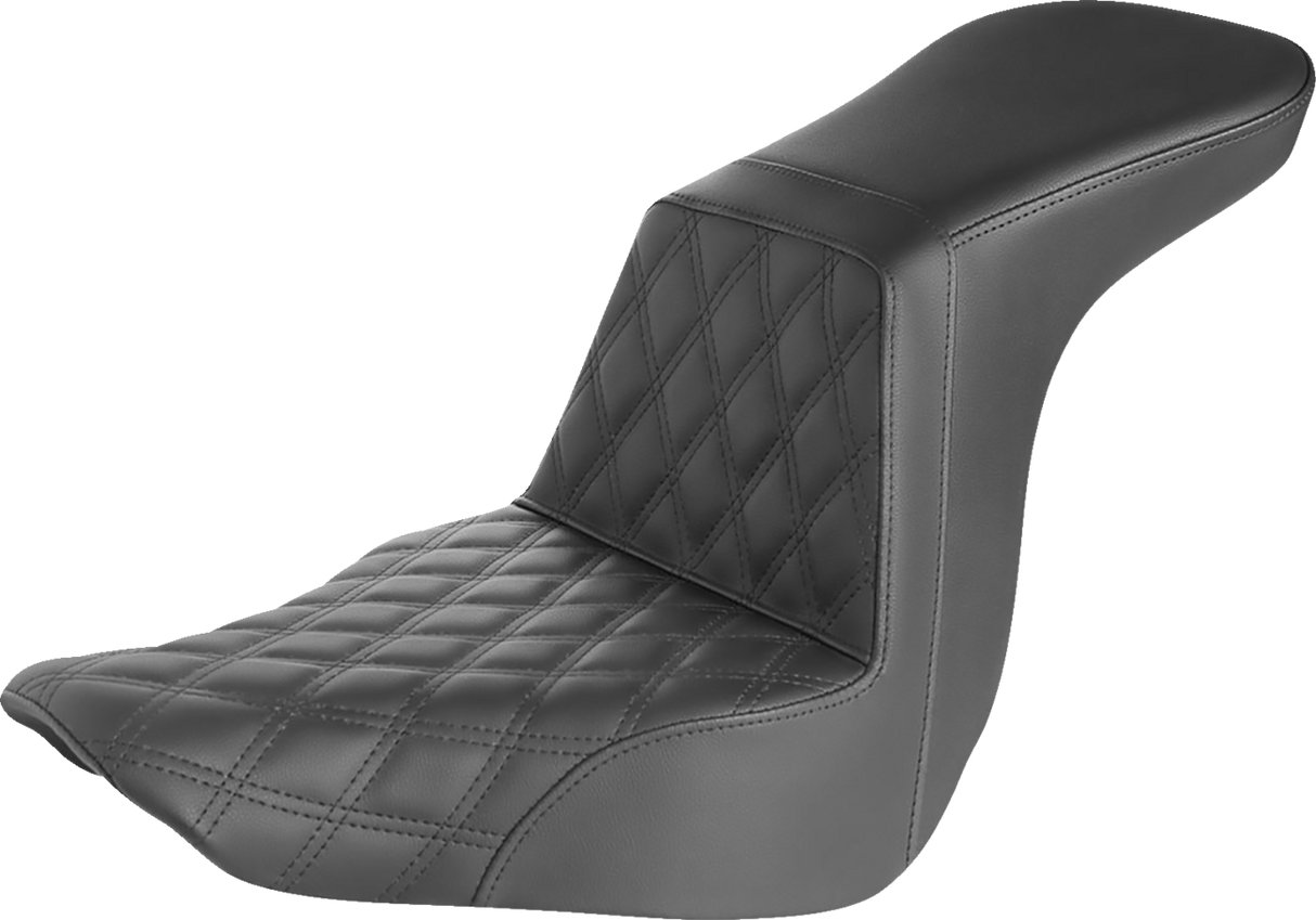 SADDLEMEN Step-Up Seat - Front Lattice Stitch - Black 818-29-192