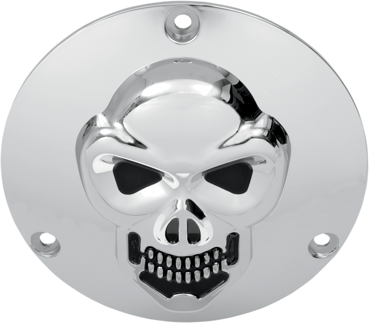 DRAG SPECIALTIES Skull Derby Cover - Chrome - 3 Hole 33-0061-PC