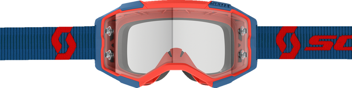 SCOTT Fury WFS Goggle - Dark Blue/Neon Red - Clear 278596-7698113