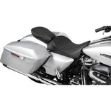 DRAG SPECIALTIES Rear Solo Seat - Wide - Double Diamond - Black Stitch - FL '97-'23 0801-1953