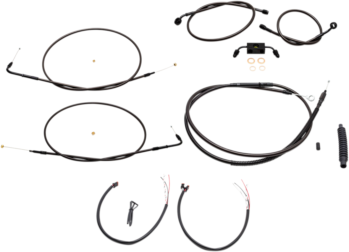 LA CHOPPERS Cable Kit - 15" - 17" Ape Hanger Handlebars - Midnight LA-8231KT2-16M