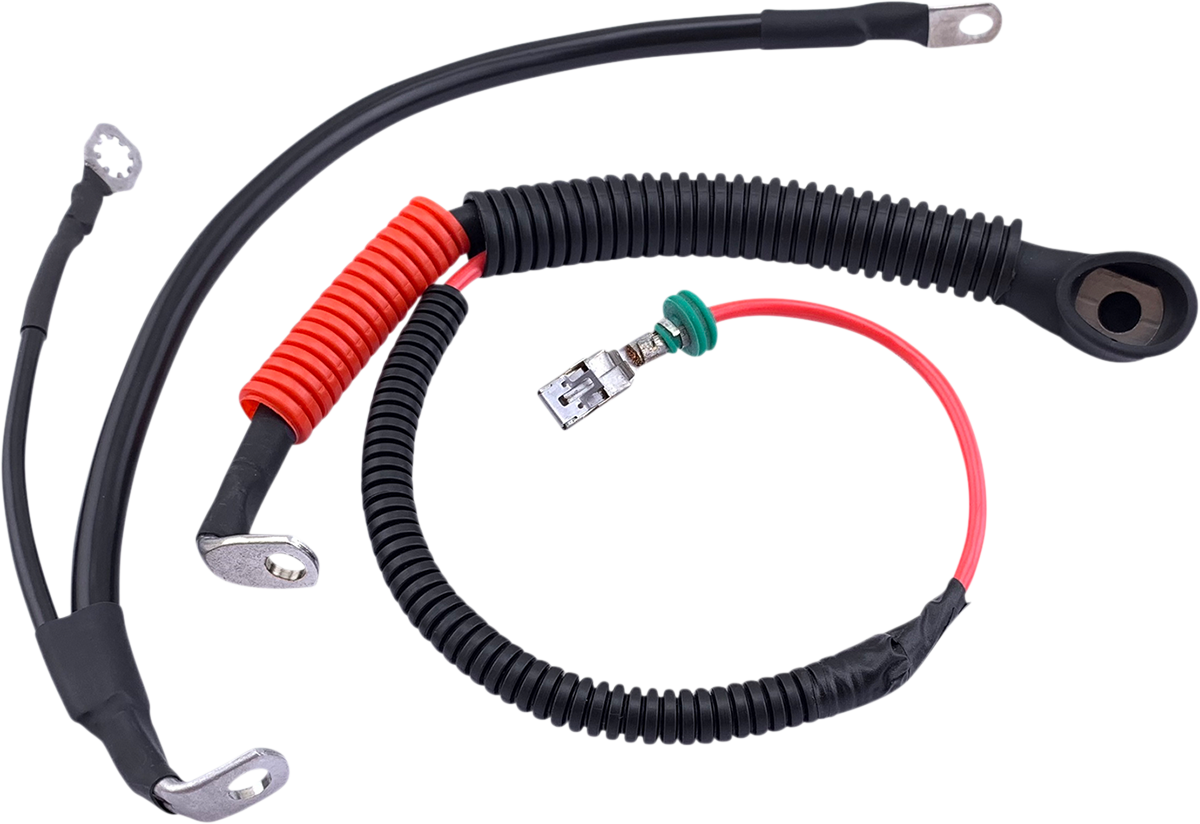 DRAG SPECIALTIES Black Battery Cable Set - '09-'13 FLH/T ACT 6-GAUGE CABLES E25-0091B-D7