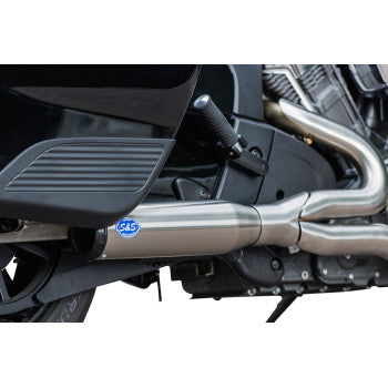 S&S CYCLE 2-into-1 Qualifier Exhaust System - Race Only - Brushed - Stainless Steel Indian Challenger  2020-2023 550-1082