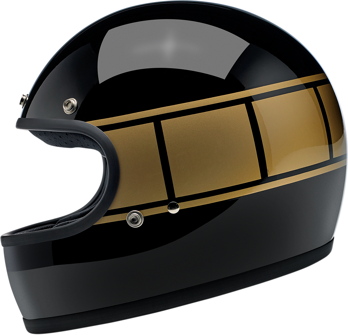 BILTWELL Gringo Helmet - Gloss Black Holeshot - XS 1002-527-101