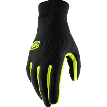 100% Brisker Xtreme Gloves - Black/Fluo Yellow - Small 10030-00001