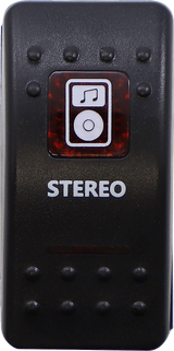 MOOSE UTILITY Rocker Switch - Stereo - Red STR-PWR-R