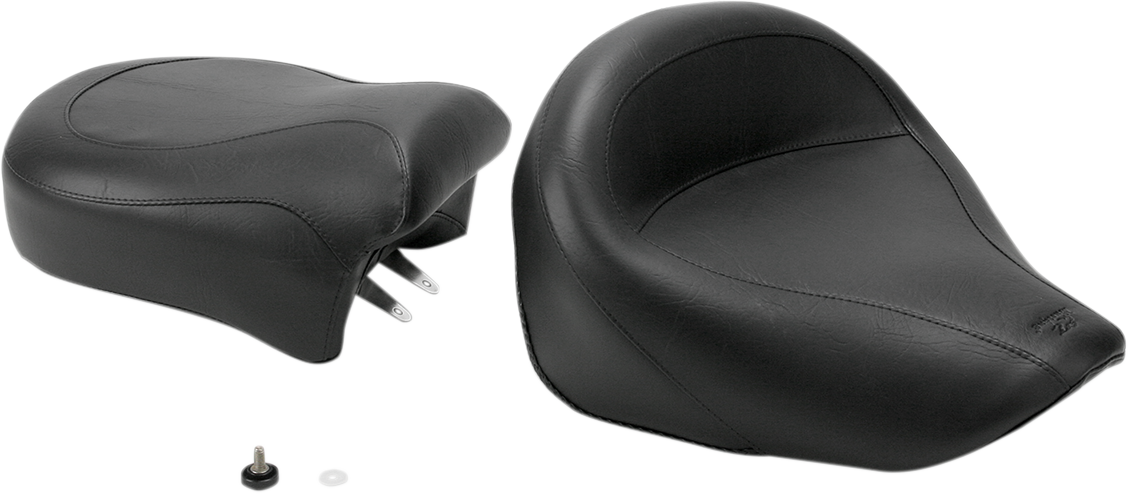 MUSTANG Seat - Vintage - Wide - Touring - Without Driver Backrest - Two-Piece - Smooth - Black - VZ800 75818