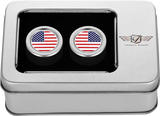 FIGURATI DESIGNS Docking Hardware Covers - American Flag - Stainless Steel FD20-DC-2730-SS