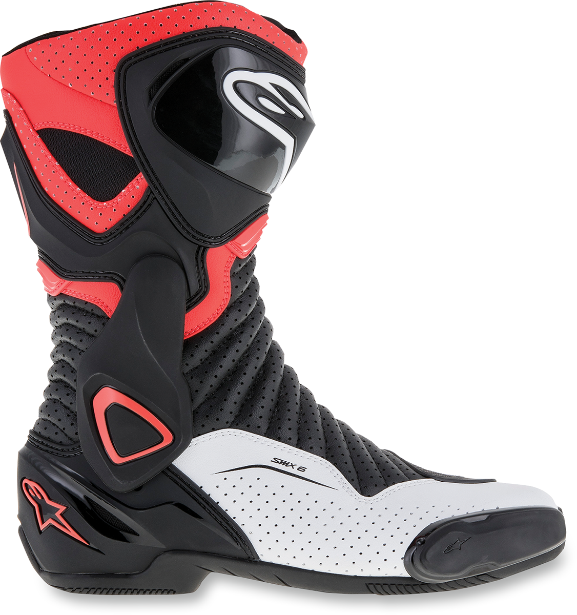 ALPINESTARS SMX-6 v2 Vented Boots - Black/White/Red Fluorescent - US 12.5 / EU 48 2223017-1320-48