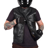 THRASHIN SUPPLY CO. Mulholland Leather Riding Vest - Black - Medium TMJ-14-09