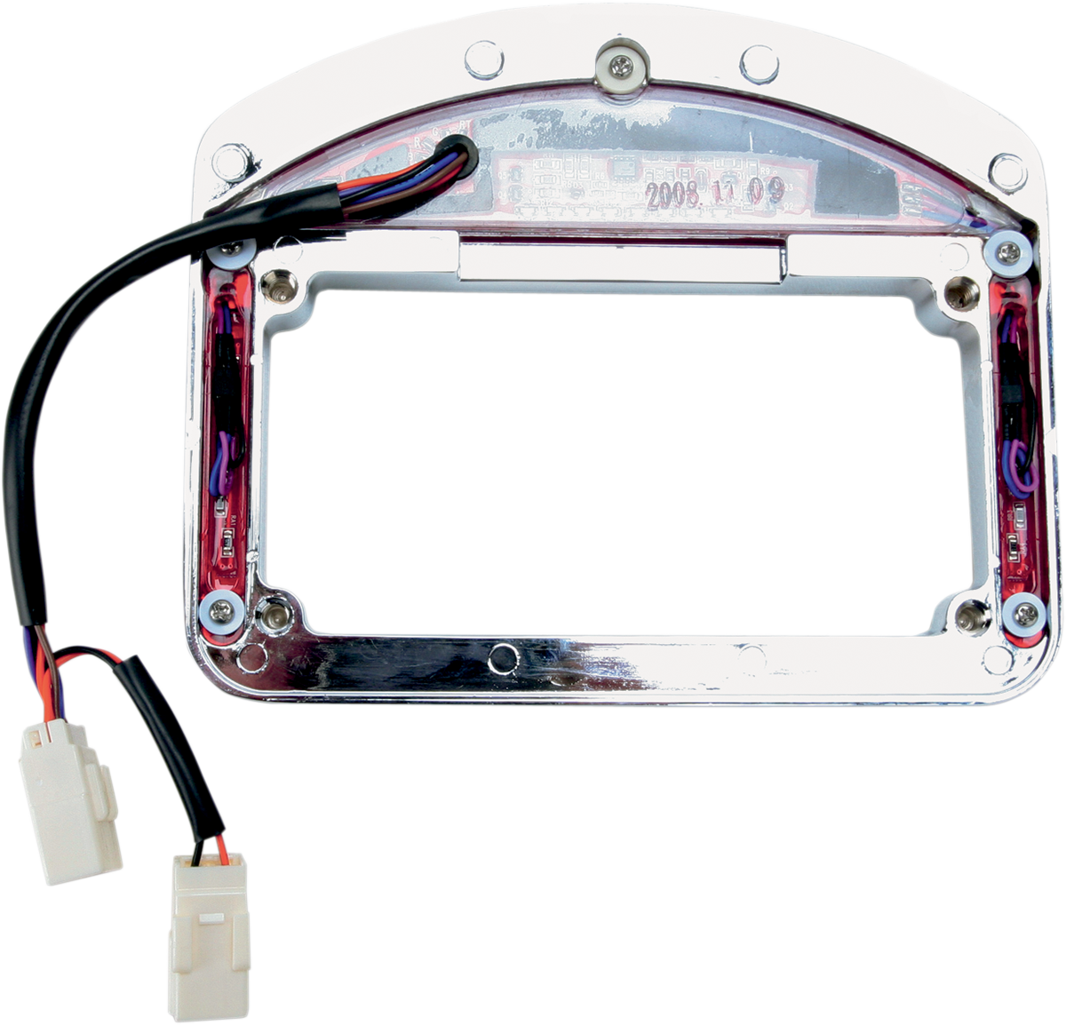 CYCLE VISIONS Taillight Eliminator - Faceplate & Light Assembly ONLY - Chrome CV-4819