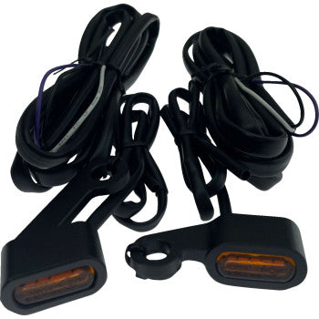 DRAG SPECIALTIES Marker Lights - Black - Amber Lens - '04-'13 XL L22-0236MBAENU