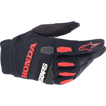 ALPINESTARS Honda Full Bore Gloves - Black/Bright Red - Large 3563823-1303-L