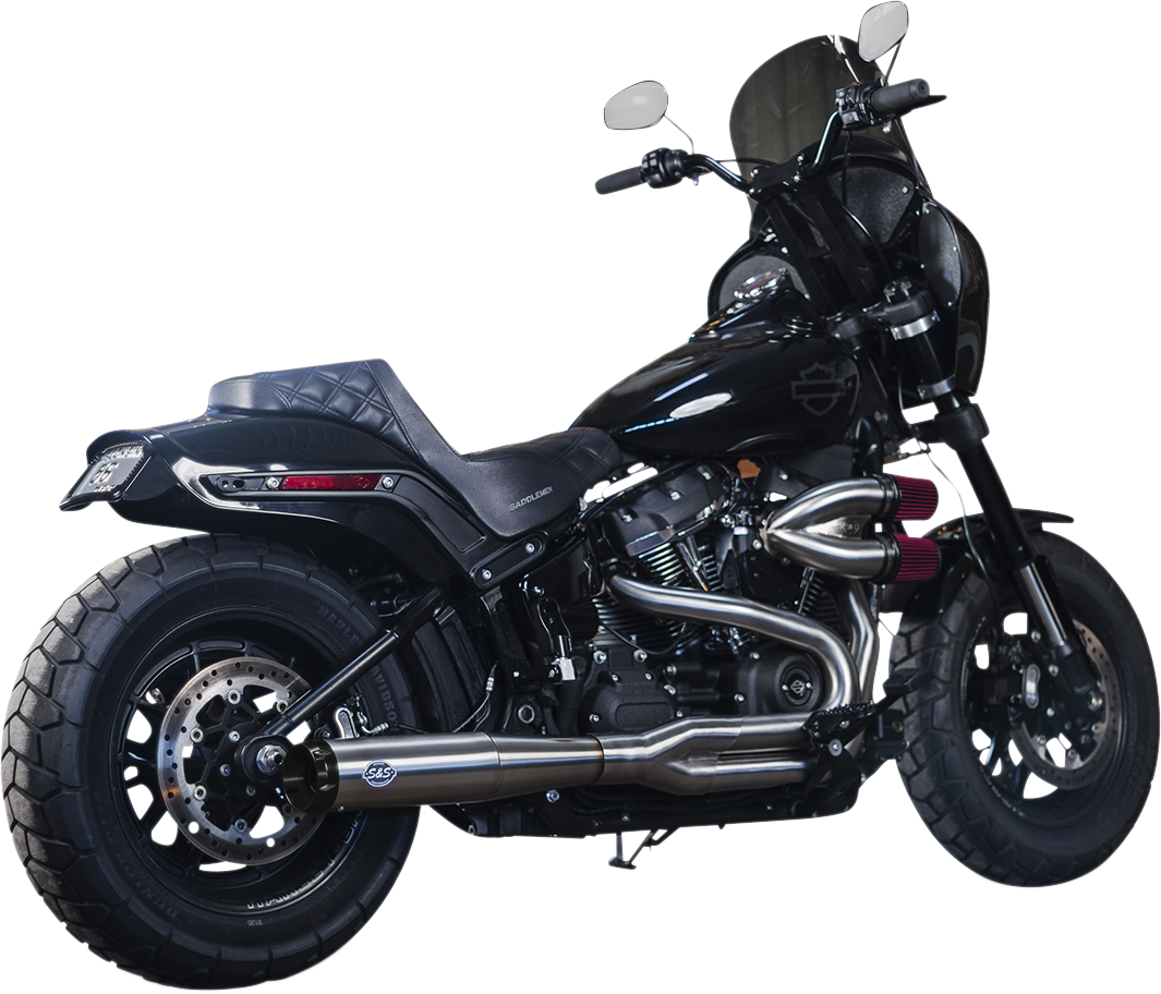 S&S CYCLE SuperStreet 2:1 50 State Exhaust System - M8 Softail - Stainless Steel 550-0996B