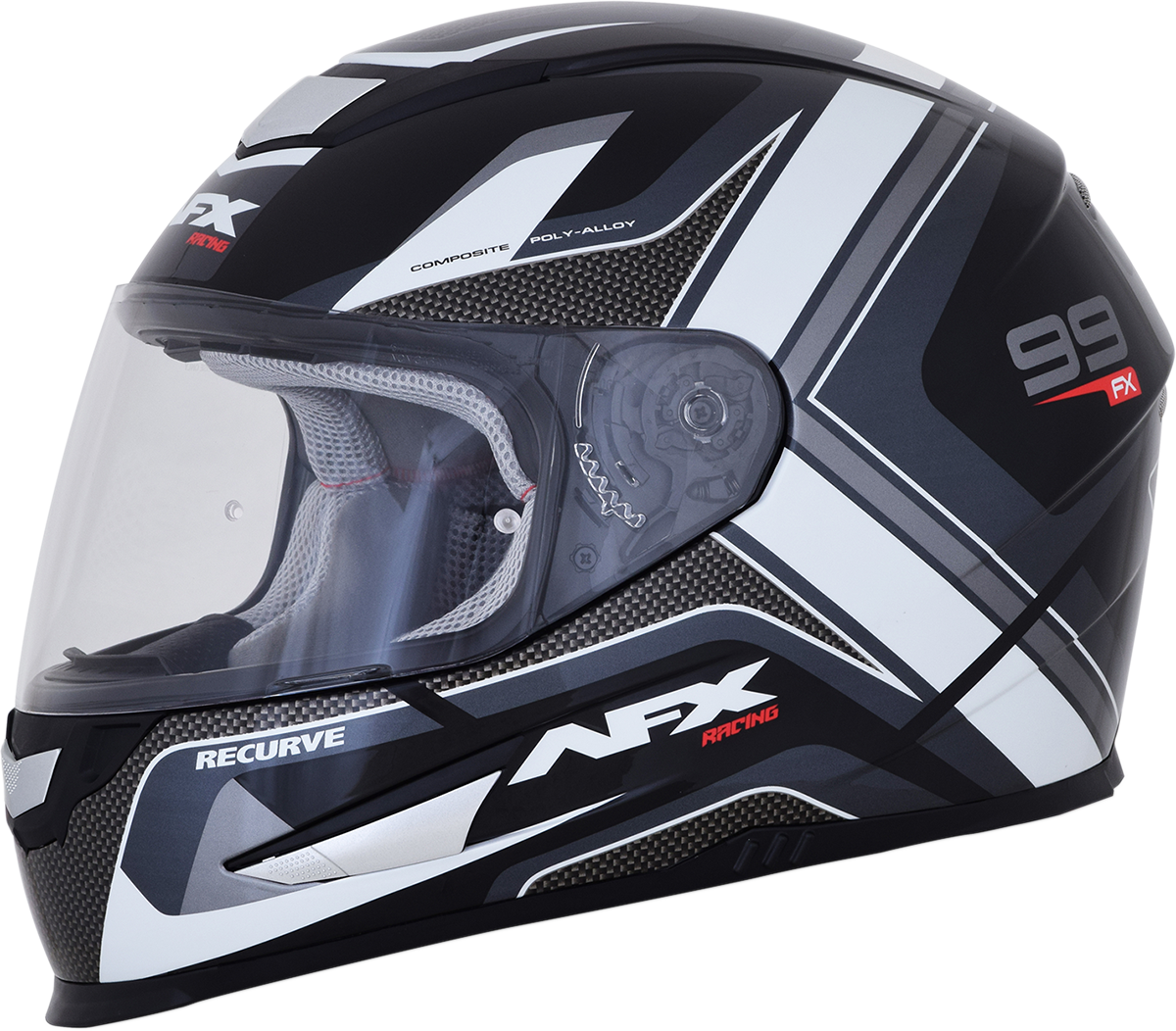 AFX FX-99 Helmet - Recurve - Black/White - Large 0101-11118