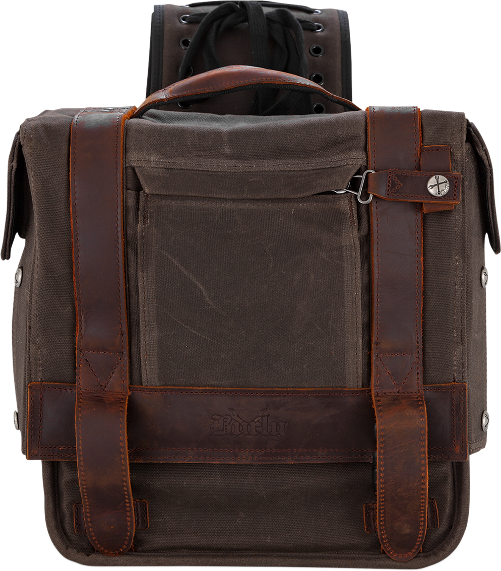 BURLY BRAND Throw-Over Saddlebag - Dark Oak B15-1002D