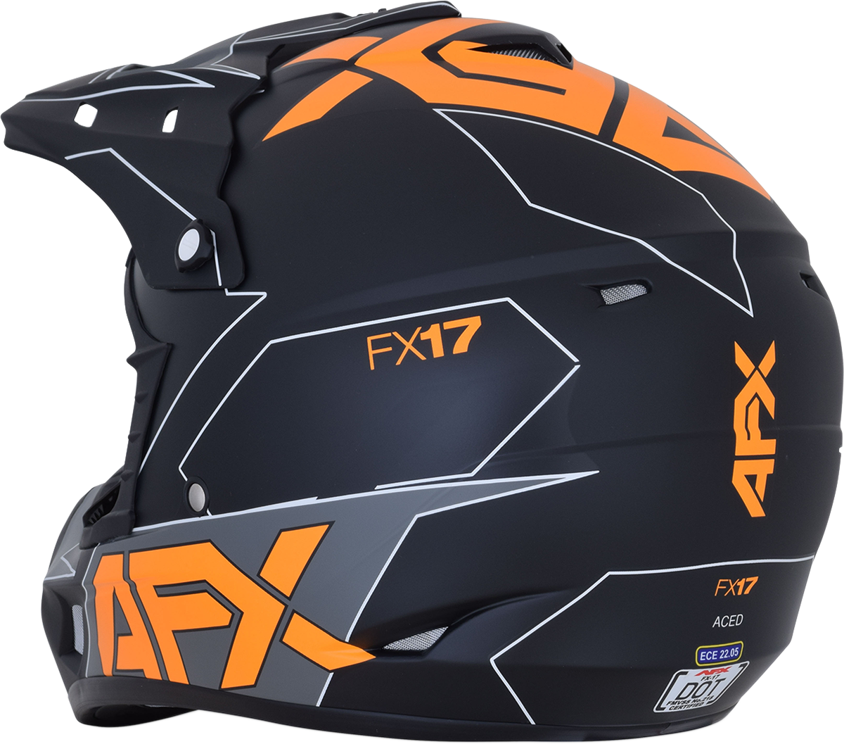 AFX FX-17 Helmet - Aced - Matte Black/Orange - Medium 0110-6505