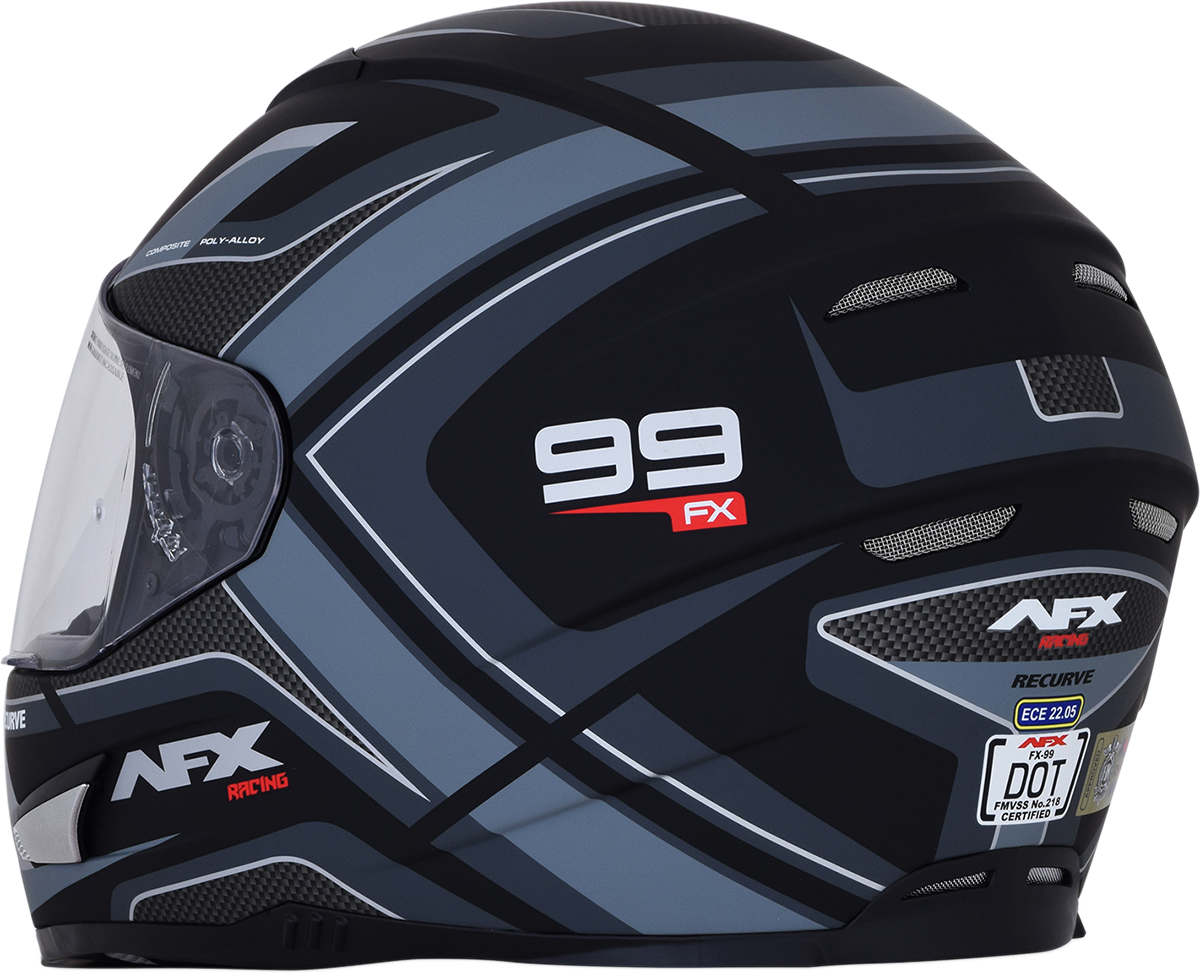 AFX FX-99 Helmet - Recurve - Matte Black/Gray - Large 0101-11138