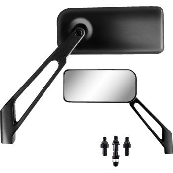 Parts Unlimited Mirror - X-Treme Designer - Side View - Rectangular - Black  98003 0640-1692