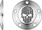 FIGURATI DESIGNS Timing Cover - 5 Hole - Skull - Contrast Cut - Stainless Steel FD27-TC-5H-SS