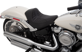 DRAG SPECIALTIES EZ-Solo Seat - Scorpion Stitch - Silver Thread - Vinyl - FLFB/S '18-'22 ACT EZ-ON MOUNT STYLE 0802-1186