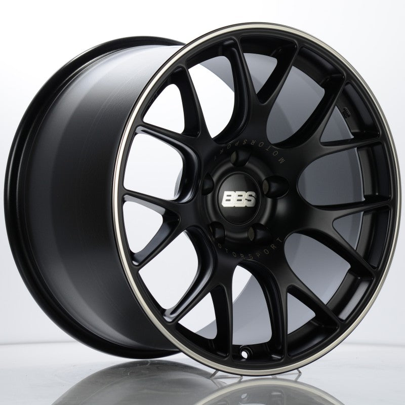 BBS CH-R 19x12 5x130 ET45 CB71.6 Satin Black Polished Rim Protector Wheel w/ Motorsport Etching CH112BPO-MTSP