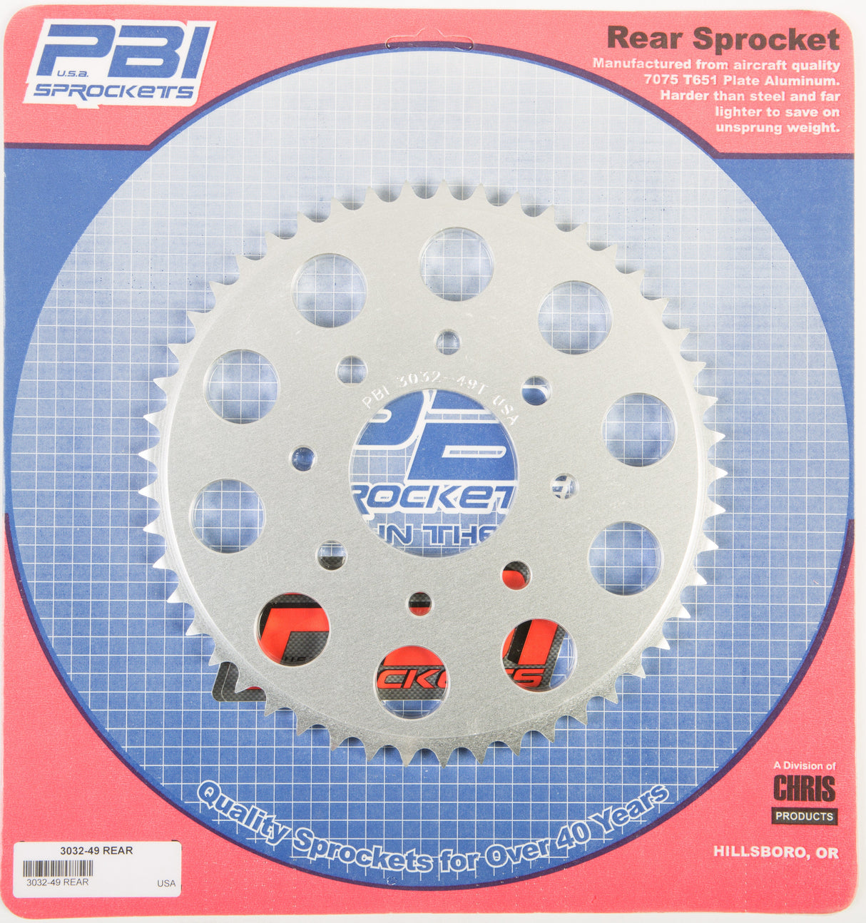 PBIRear Sprocket Aluminum 49t-428 Hon3032-49-2