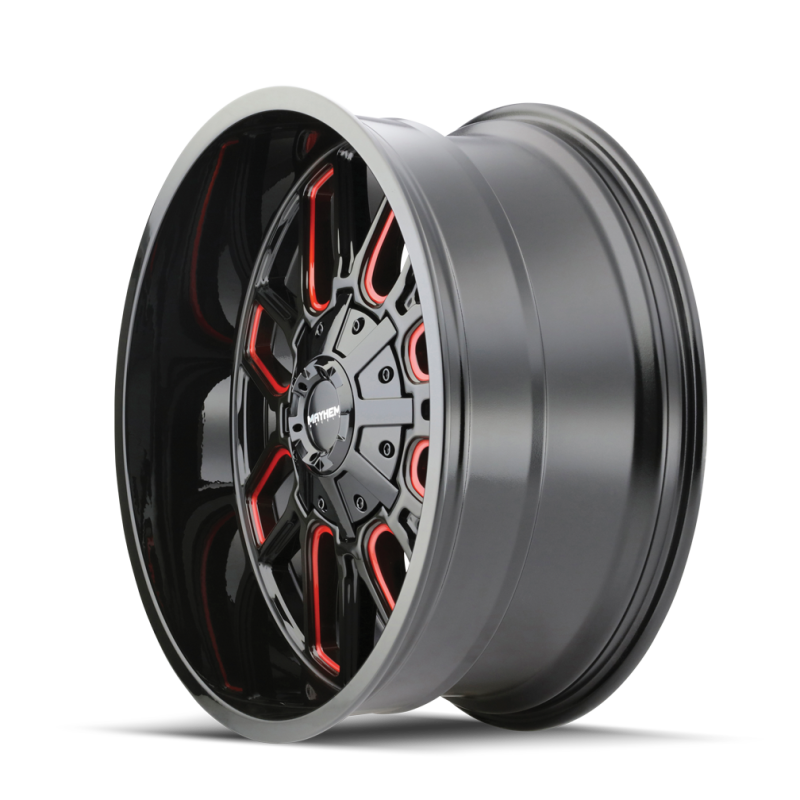 Mayhem 8107 Cogent 20x9 / 8x165.1 BP / 0mm Offset / 130.8mm Hub Black w/ Prism Red Wheel