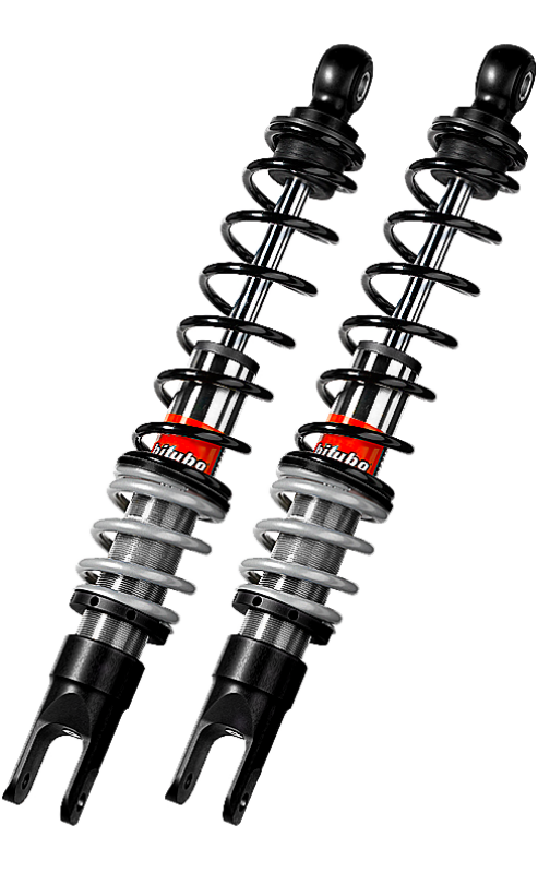 Bitubo YGB0 Twinshocks Rear Adjustable: Spring Preload,  Red And Black Springs