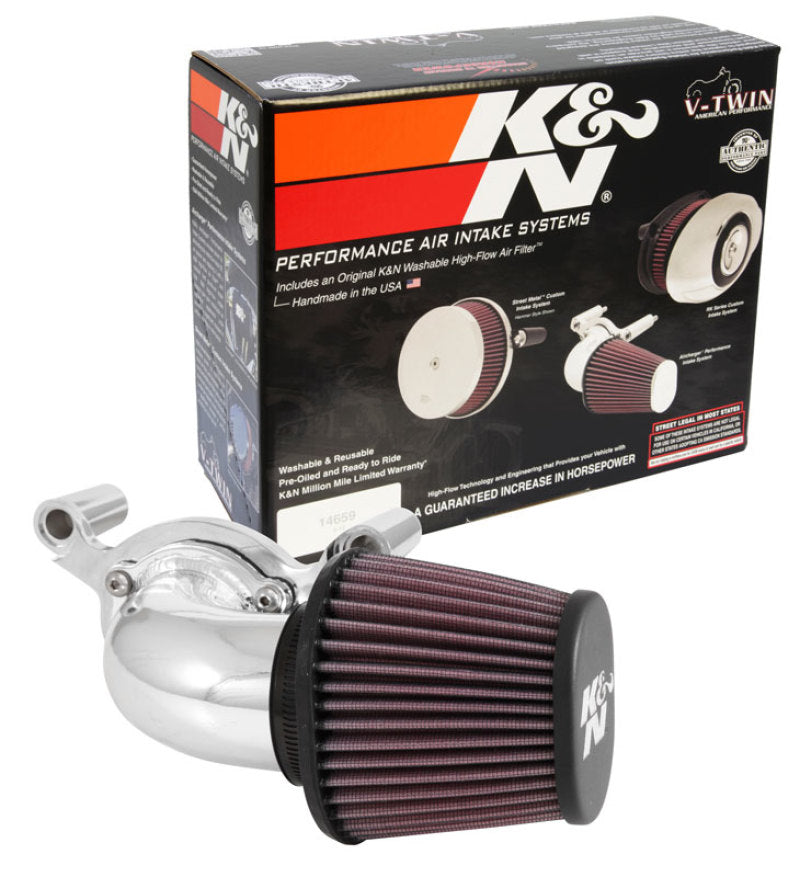 K&N 01-15 Harley-Davidson Touring 96 / 103 / 08-15 Bright Aircharger Performance Intake 63-1131P