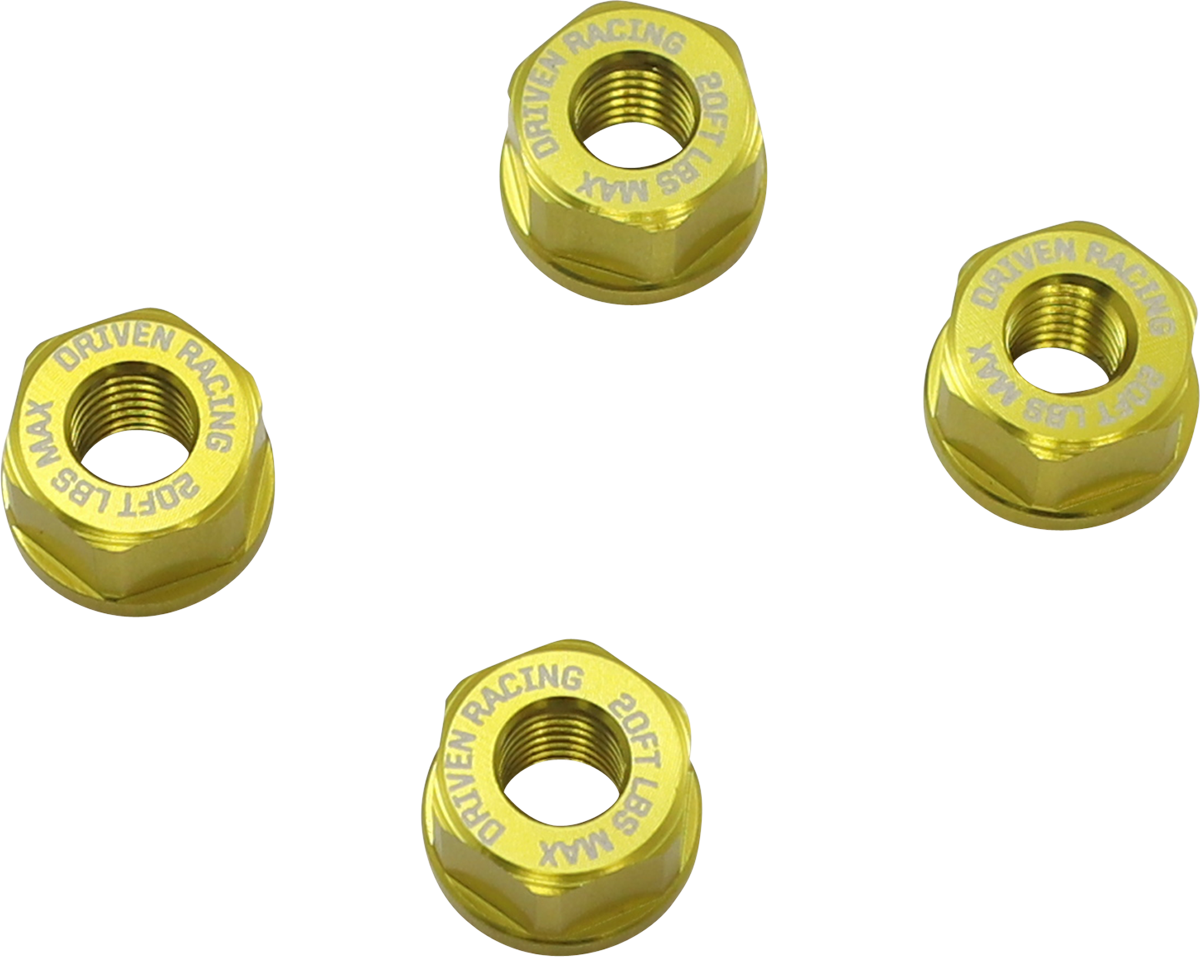 DRIVEN RACING Aluminum Sprocket Nuts - Gold - M8 x 1.25 DSN-02-GD