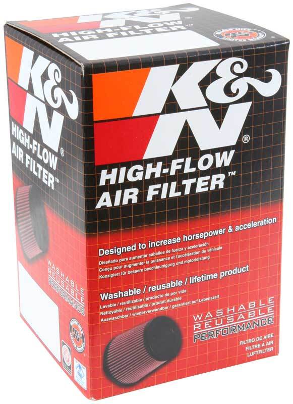 K&N Universal Clamp-On Air Filter - 2 1/4in 10 DEG FLG 3 1/2in OD 6in H RU-1090