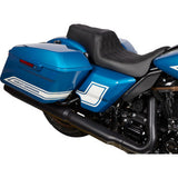 DRAG SPECIALTIES Predator 1Up Seat - Vinyl - Double Diamond Black Stitch - FLH '08-'23  0801-1483