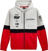 ALPINESTARS Position Zip Hoodie - Silver/Black/Red - 2XL 12125302210962X