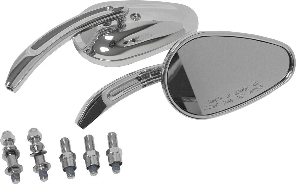 HARDDRIVE Mirrors Chrome Tapered Chrome 18-130