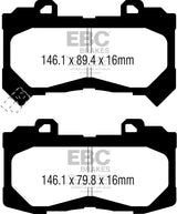 EBC 15+ Chevrolet Colorado 2.5 Yellowstuff Front Brake Pads DP43044R