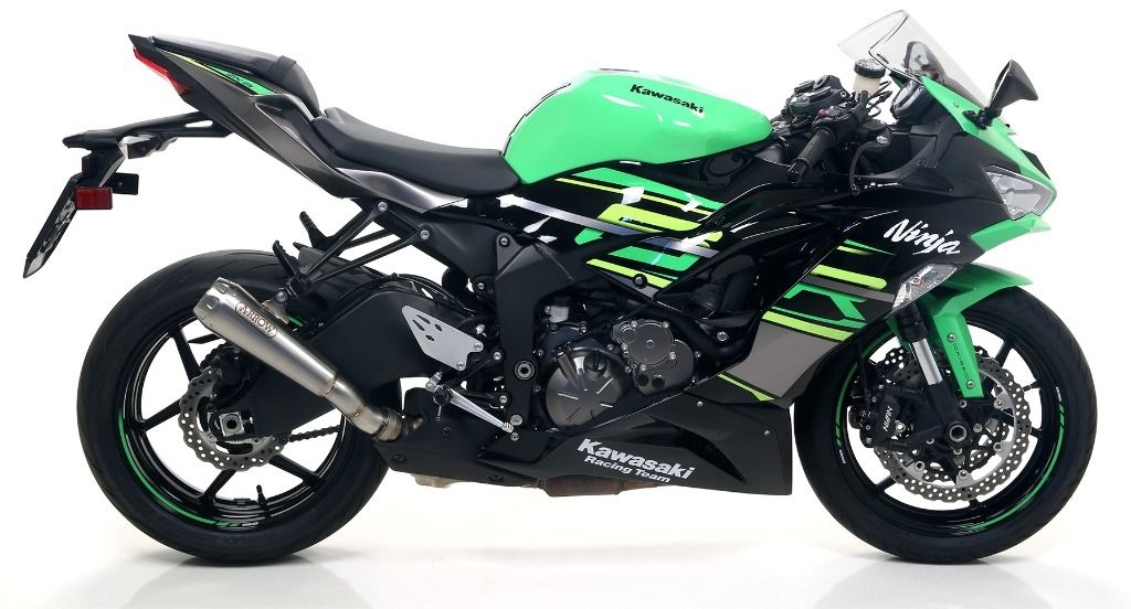 71898PRN Arrow Pro-Race Slip-on Exhaust Nichrome Dark with Steel End Cap  ZX-6R 636 2019-2025