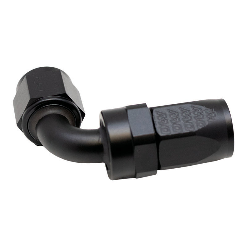 DeatschWerks 8AN Female Swivel 90-Degree Hose End CPE - Anodized Matte Black