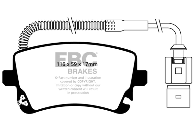 EBC 09-11 Audi A6 Quattro 3.0 Supercharged Redstuff Rear Brake Pads DP31470C